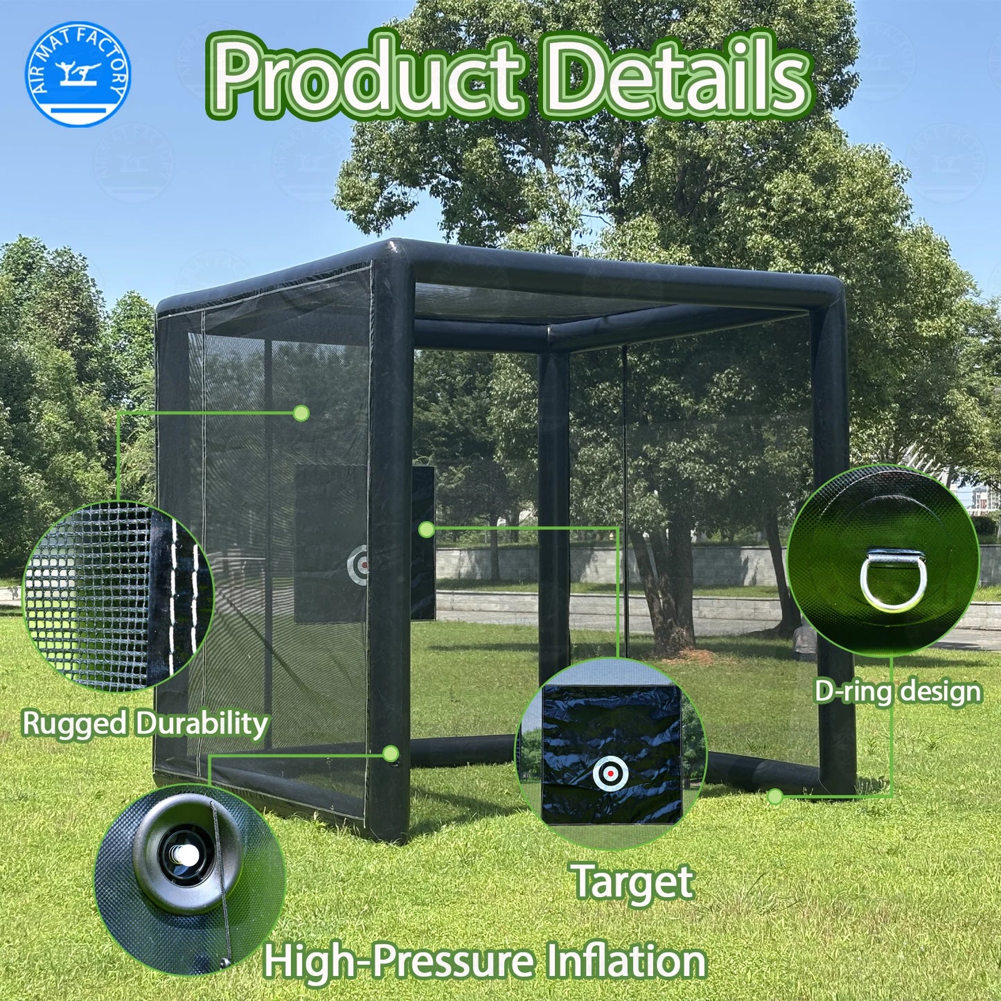 PVC inflatable batting and pitching Court Cage baseball/softball Practice Tent suit for backyard Ship from US