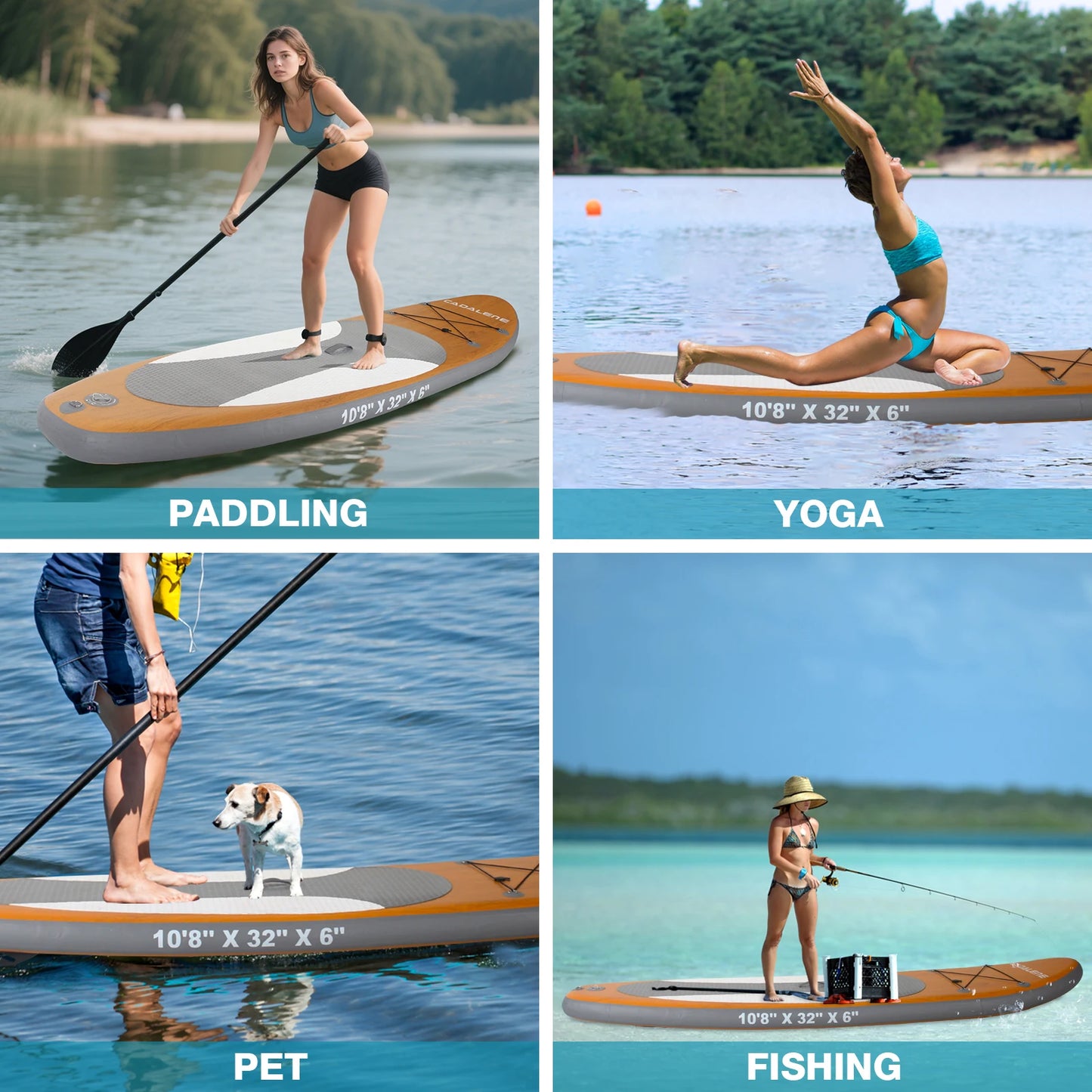 CADALENE Inflatable Paddle Board, Stand Up Paddle Board, Sup Board with Premium Sup Accessories, For Adults