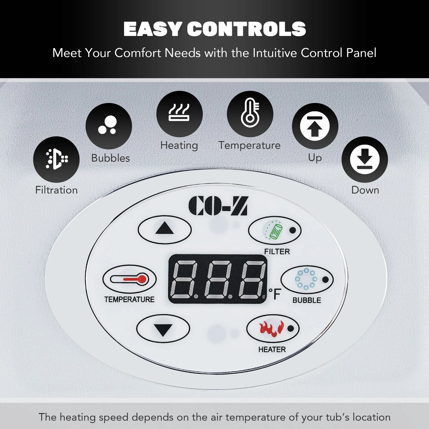 Outdoor Inflatable Hot Tub Spa w Heater&130 Massaging Jet 6 Person Round Whirlpool
