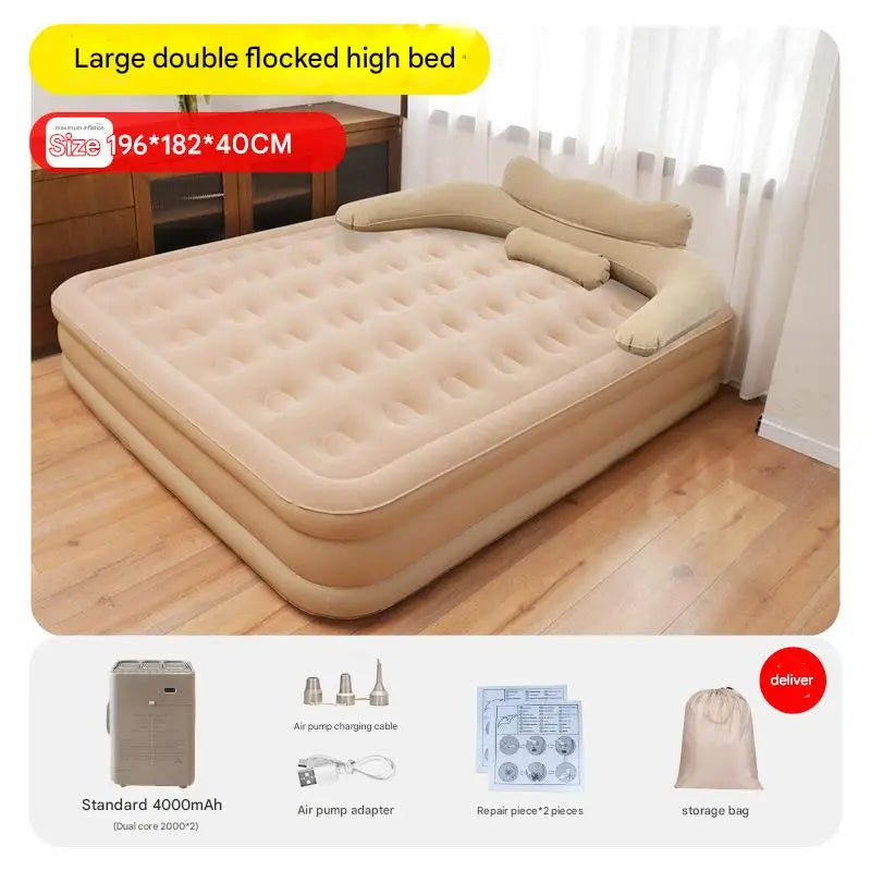 King Size Inflatable Bed Mattress with Pillow Automatic Inflatable Bed Floor-laying Outdoor Thickened with Air Pump Bed
