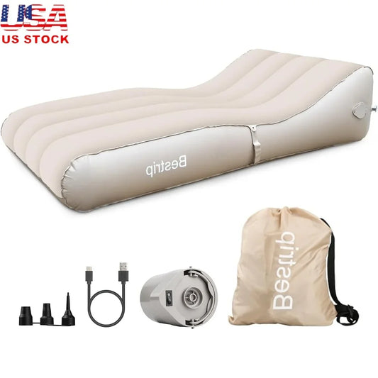 Inflatable Couch with Built in Pump Portable Blow up Sofa Bed Easy Storage Multi functional Air Lounger Camping Travel Outdoor