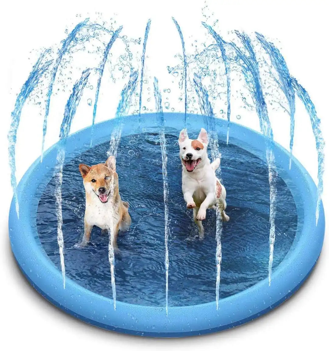 ﻿ 100/150/170cm Summer Pet  Dog Interactive Fountain Toy Pet Pool Inflatable Spray Mat Kids Outdoor Interactive Fountain Toys