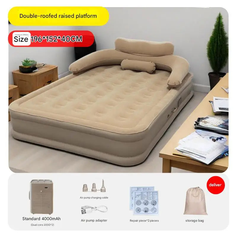 King Size Inflatable Bed Mattress with Pillow Automatic Inflatable Bed Floor-laying Outdoor Thickened with Air Pump Bed