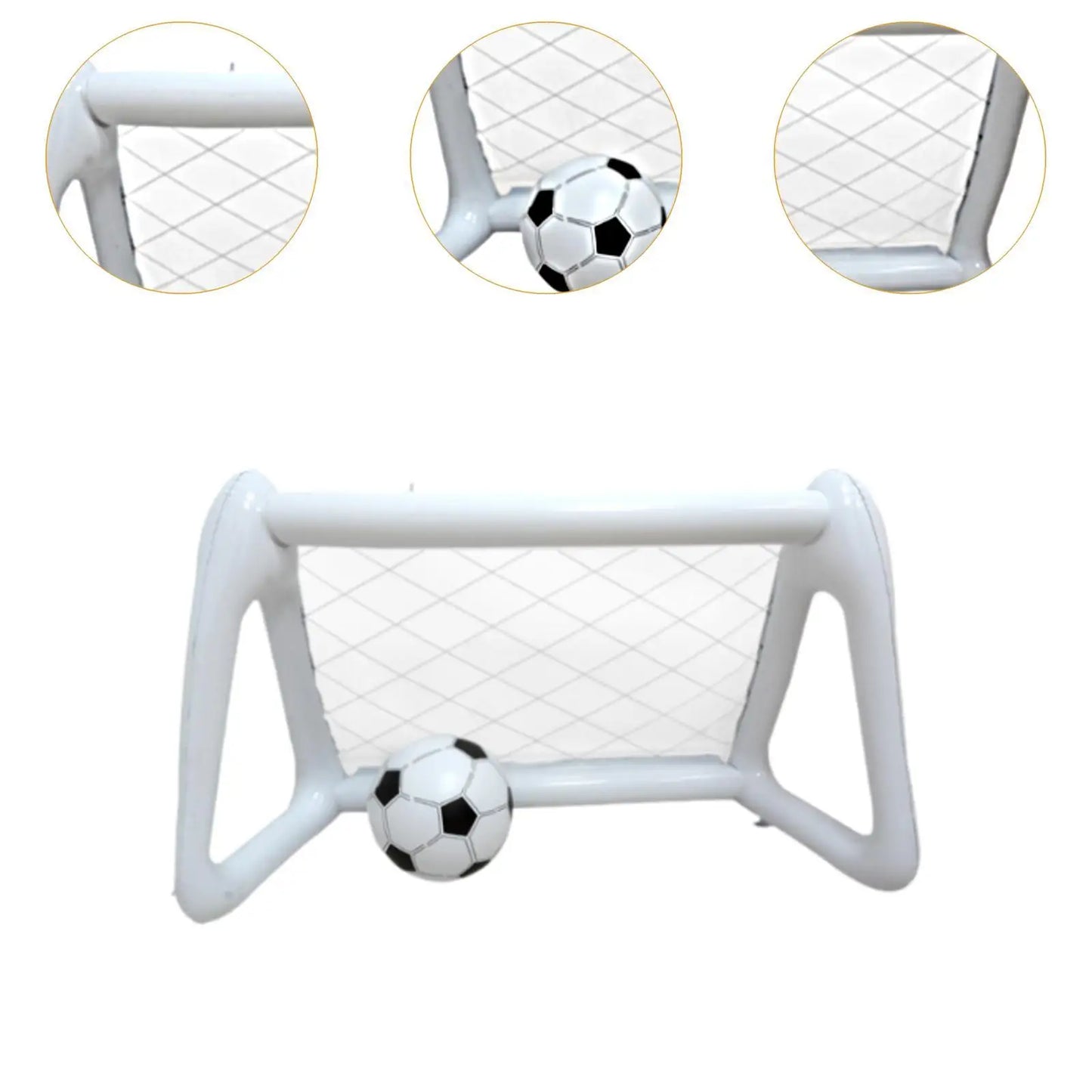 Kids Soccer Goal Game Toy Set Mini Net and Ball Inflatable Portable Youth Soccer Goal Set for Indoor Outdoor Sports Gardens