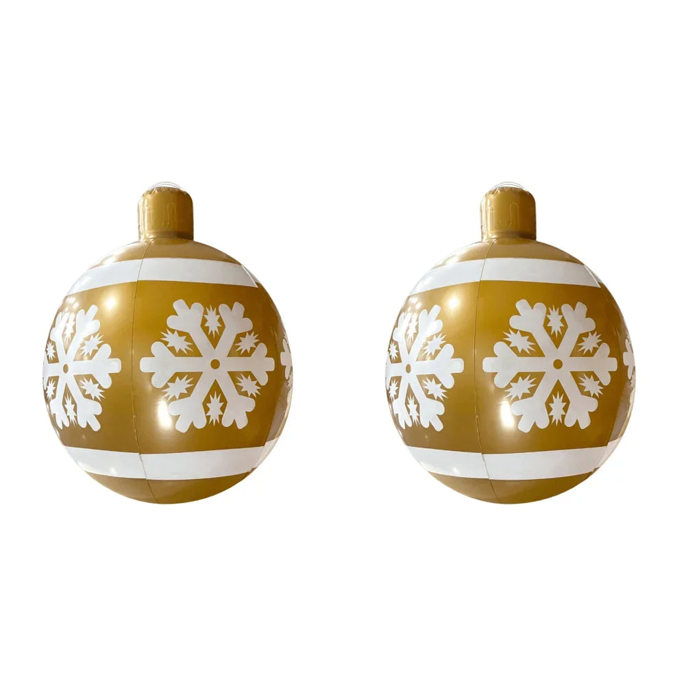 60cm Giant Inflatable Christmas Balls PVC Giant Big Large Balls Xmas Tree Decorations Toy Outdoor Xmas Holiday Yard Lawn Balls