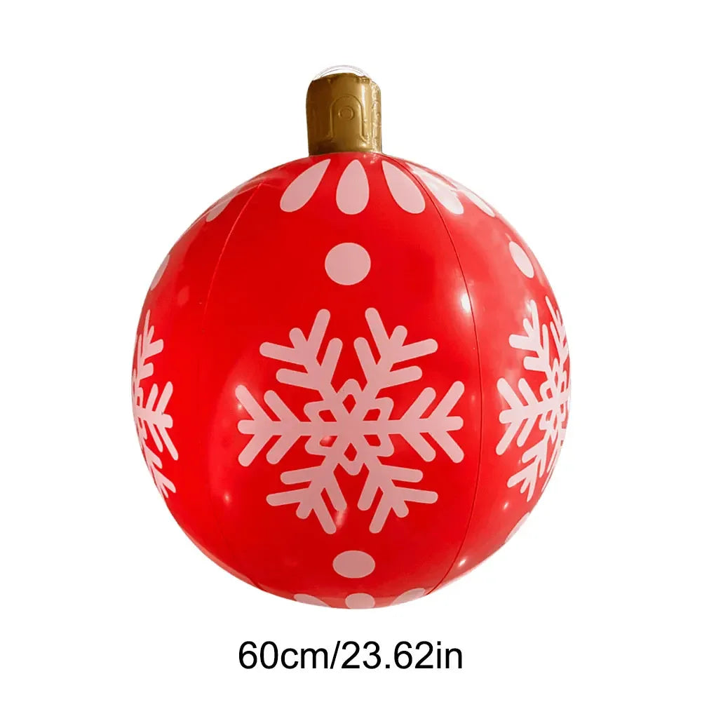 60cm Giant Inflatable Christmas Balls PVC Giant Big Large Balls Xmas Tree Decorations Toy Outdoor Xmas Holiday Yard Lawn Balls