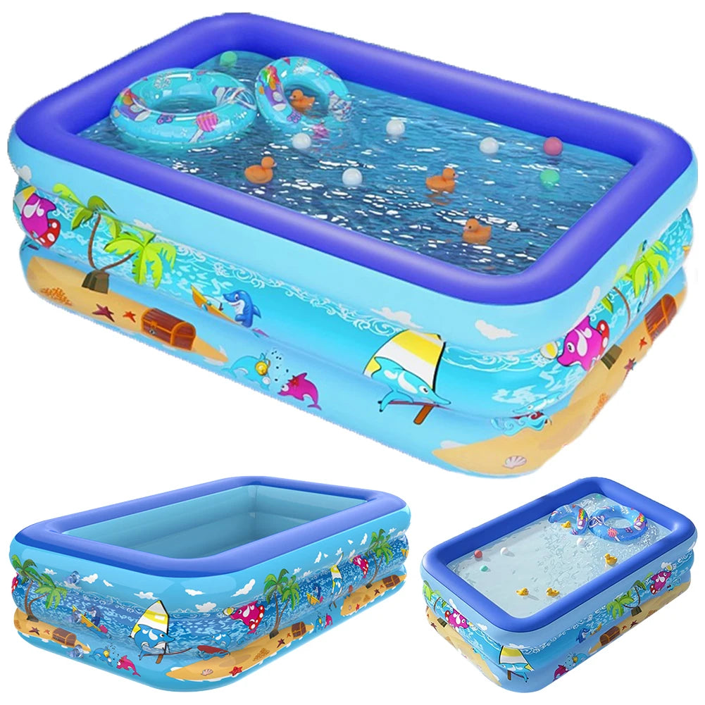 Inflatable Swimming Pool Cartoon Pattern Framed Swimming Pool Thickening Swimming Pool for Toddler Kids