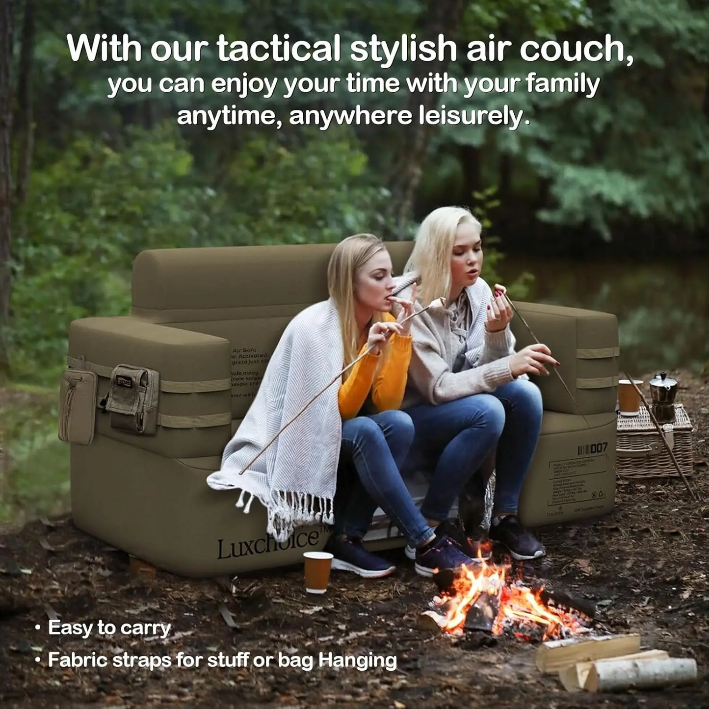 Sofa Multifunctional Air Couch with Built-in Pump Portable Luxury Automatic Inflatable Chair Suitable for Home Outdoor Camping