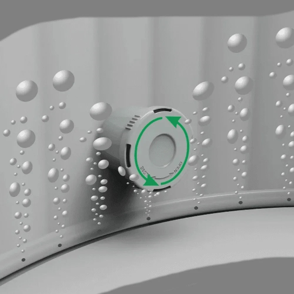 4-Person Inflatable Square Spa with LED Display 104°F Heating Portable Outdoor Hot Tub Backyard Relaxation and Camping