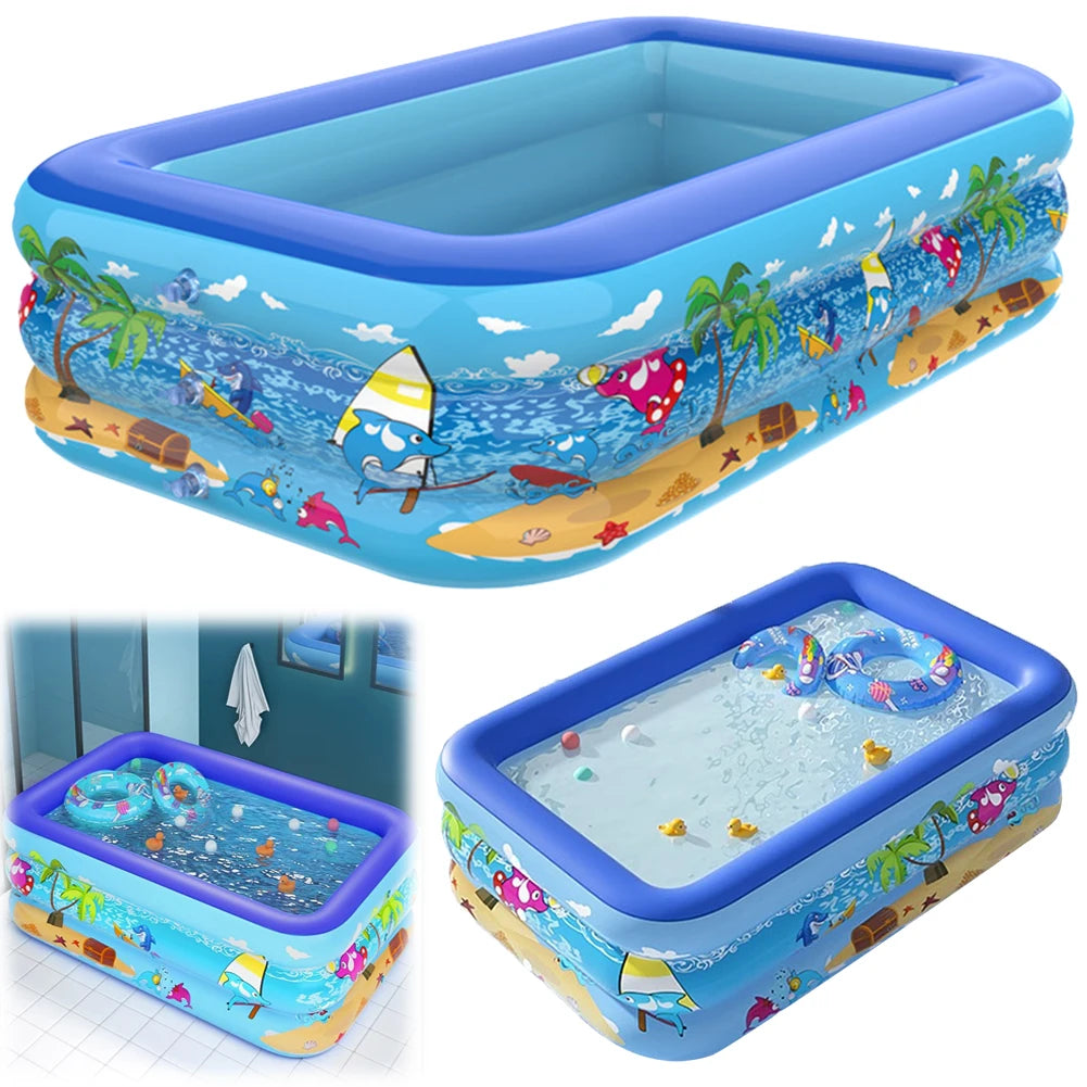 Inflatable Swimming Pool Cartoon Pattern Framed Swimming Pool Thickening Swimming Pool for Toddler Kids