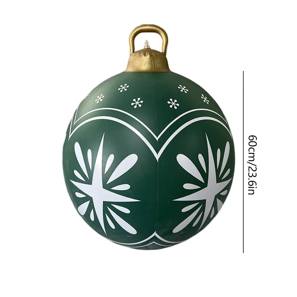 60cm Giant Inflatable Christmas Balls PVC Giant Big Large Balls Xmas Tree Decorations Toy Outdoor Xmas Holiday Yard Lawn Balls