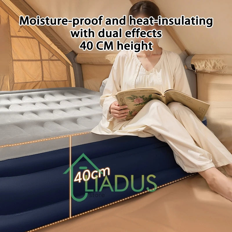 Inflation Flannel Air Mattress Automatic Double Single Size High Raised Thickened Electric Pump Home Outdoor Sleeping Pad