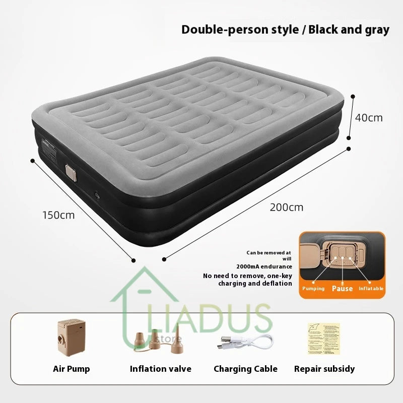 Inflation Flannel Air Mattress Automatic Double Single Size High Raised Thickened Electric Pump Home Outdoor Sleeping Pad