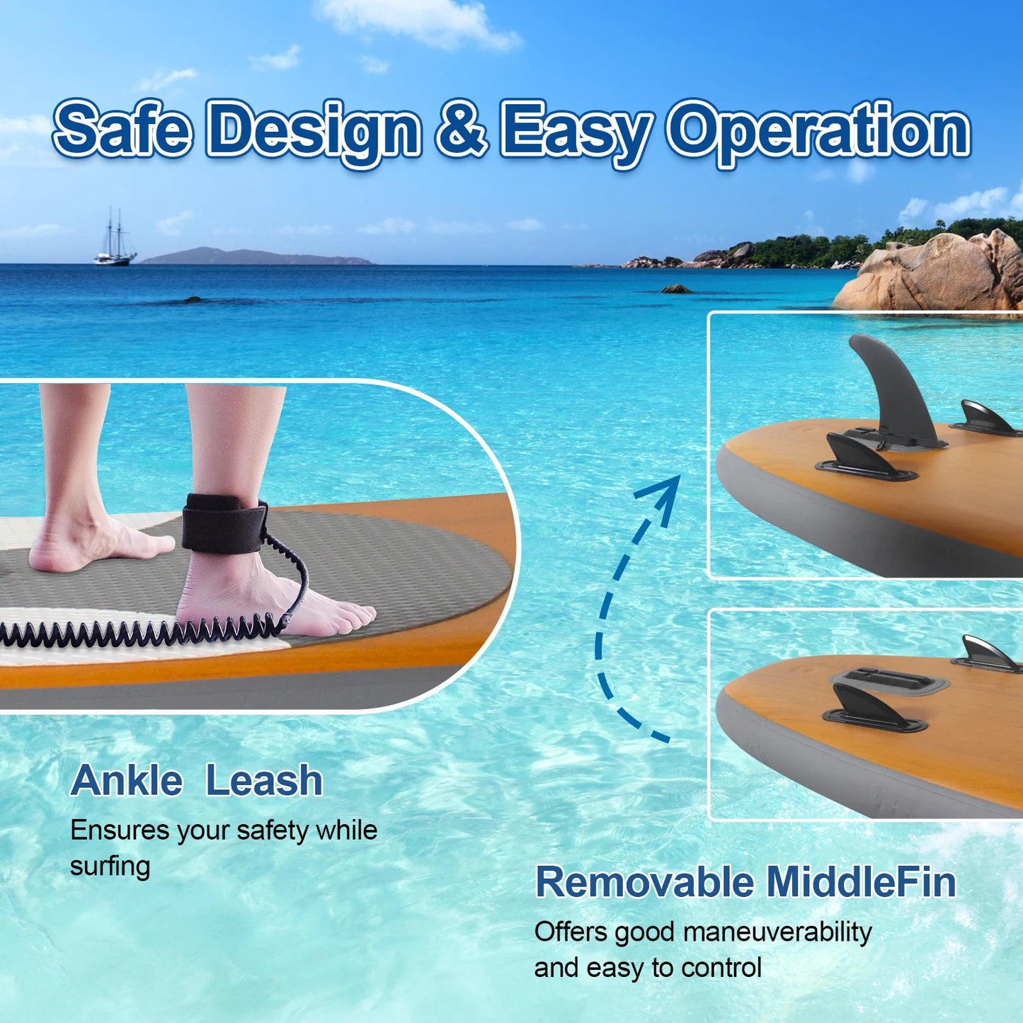 CADALENE Inflatable Paddle Board, Stand Up Paddle Board, Sup Board with Premium Sup Accessories, For Adults