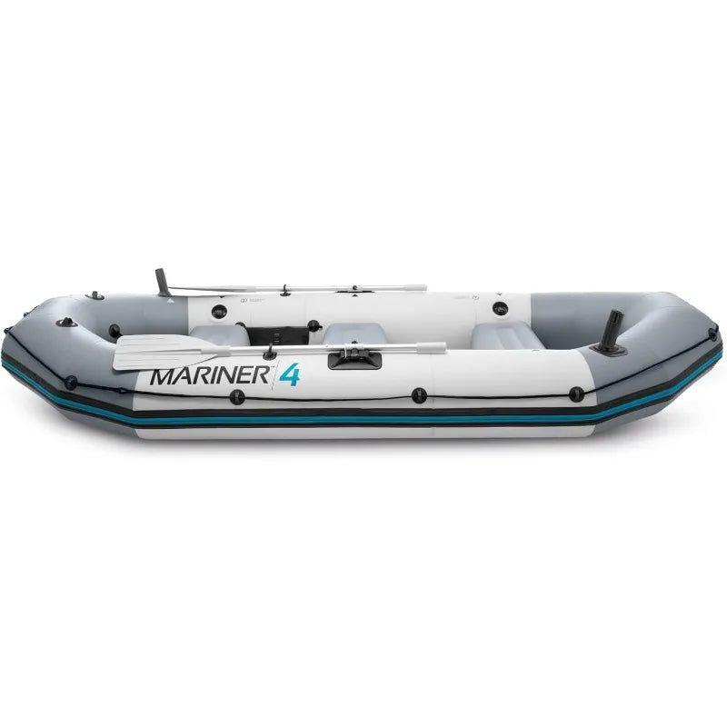 - Adult Inflatable Boat Mariner Set of 4 Phthalates Free Including Paddle and Air Pump Professional Series, Grey, 3