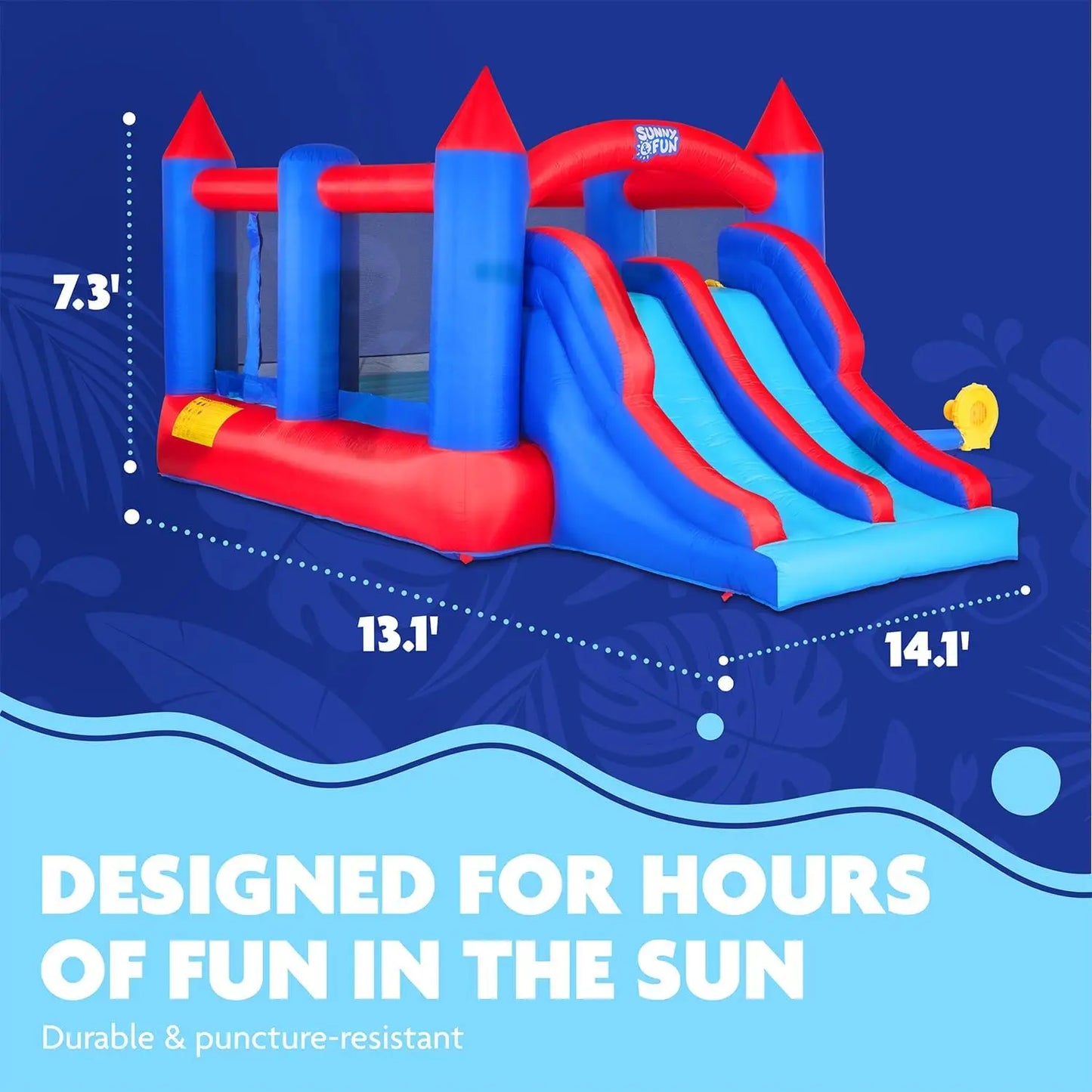 Inflatable Bouncy Castle with Dual Slide - Heavy-Duty for Outdoor Fun - Climbing Wall, Slides, Bounce House - Easy to Set Up & I