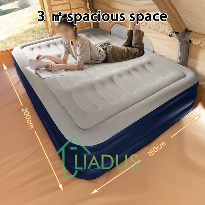 Inflation Flannel Air Mattress Automatic Double Single Size High Raised Thickened Electric Pump Home Outdoor Sleeping Pad