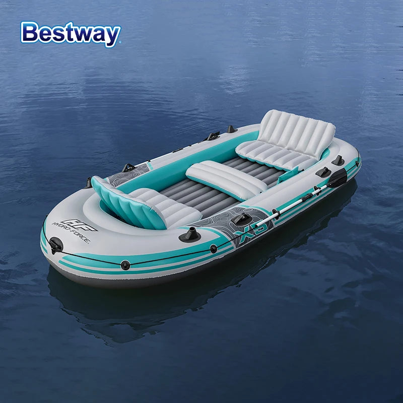 Bestway 65159 5 Person Inflatable Kayak - Durable PVC Material, Large Adventure Boat, Kit Format, Highly Buoyant and Stable