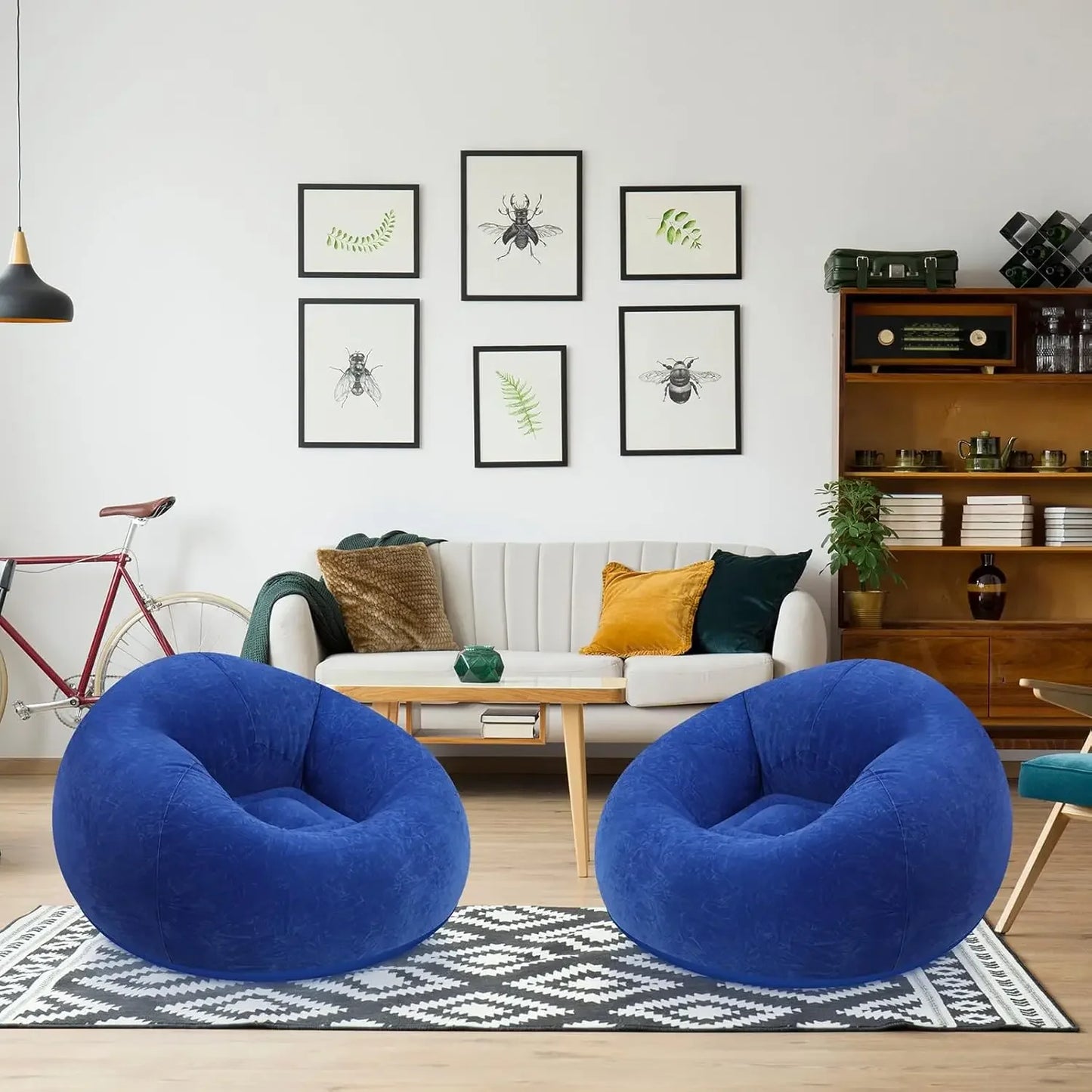 Inflatable Bean Bag Chairs Blow up Chairs Camping Chairs Inflatable Lazy Sofa Folding Portable Inflatable Chair