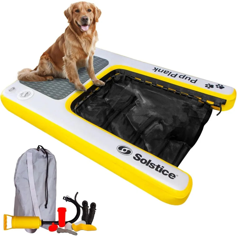 Inflatable Pup Plank, Dog Water Ramp for Boats and Docks, XL, 200 lb Capacity - Floating Platform for Pets for Lake