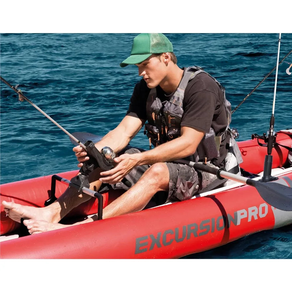 68309EP Excursion Pro K2 Inflatable Kayak Set: Includes Deluxe 86in Kayak Paddles and High-Output Pump – - NEW