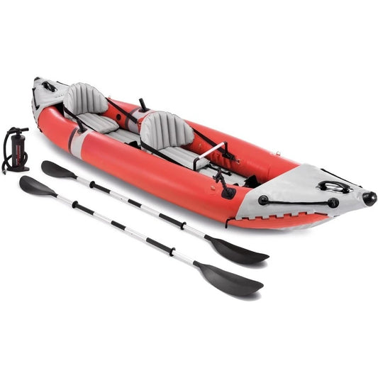68309EP Excursion Pro K2 Inflatable Kayak Set: Includes Deluxe 86in Kayak Paddles and High-Output Pump – - NEW