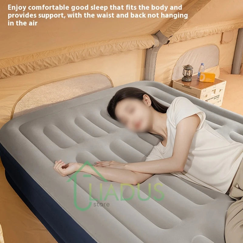 Inflation Flannel Air Mattress Automatic Double Single Size High Raised Thickened Electric Pump Home Outdoor Sleeping Pad