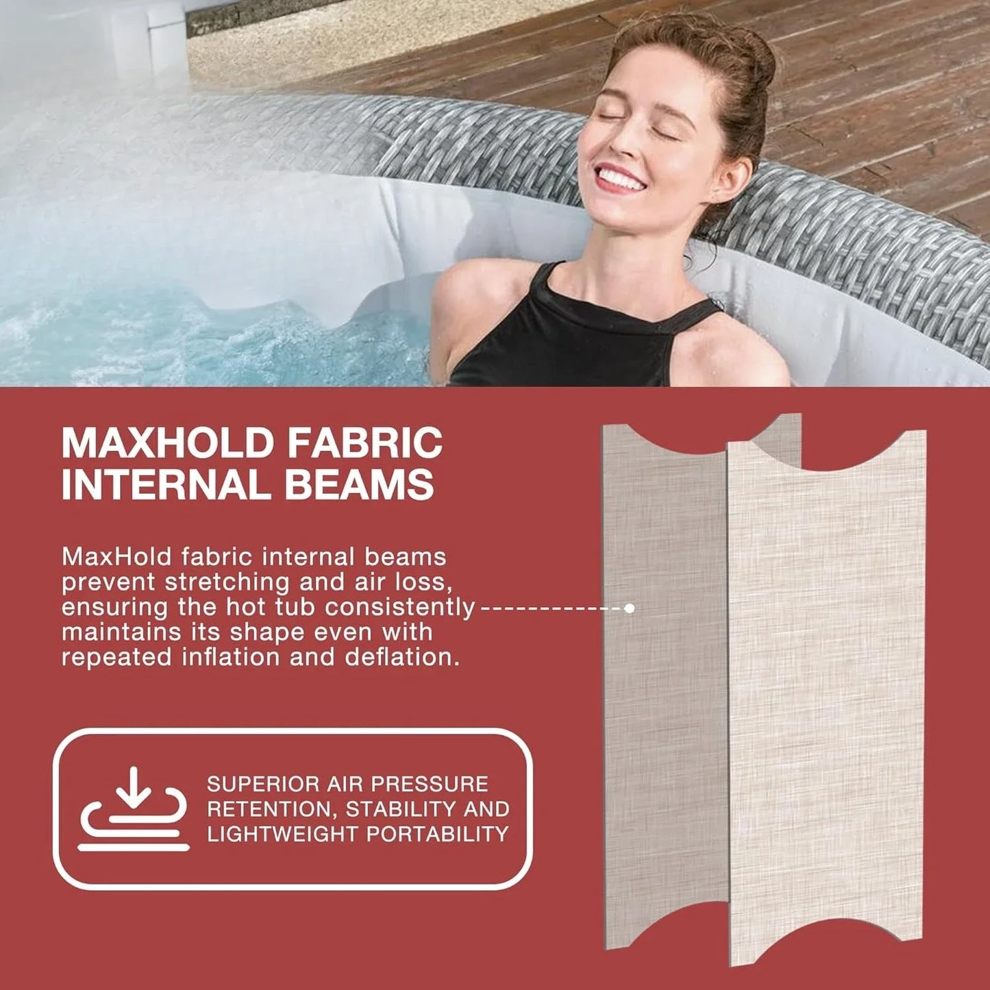 SaluSpa Sicily AirJet 7 Person Inflatable Hot Tub Round Portable Outdoor Spa with 180 Soothing AirJets and Insulated Cover, Gray