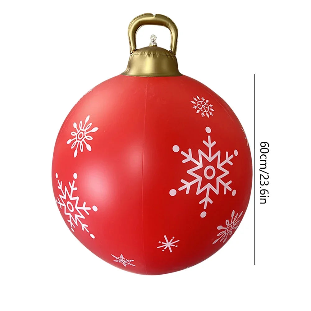 60cm Giant Inflatable Christmas Balls PVC Giant Big Large Balls Xmas Tree Decorations Toy Outdoor Xmas Holiday Yard Lawn Balls