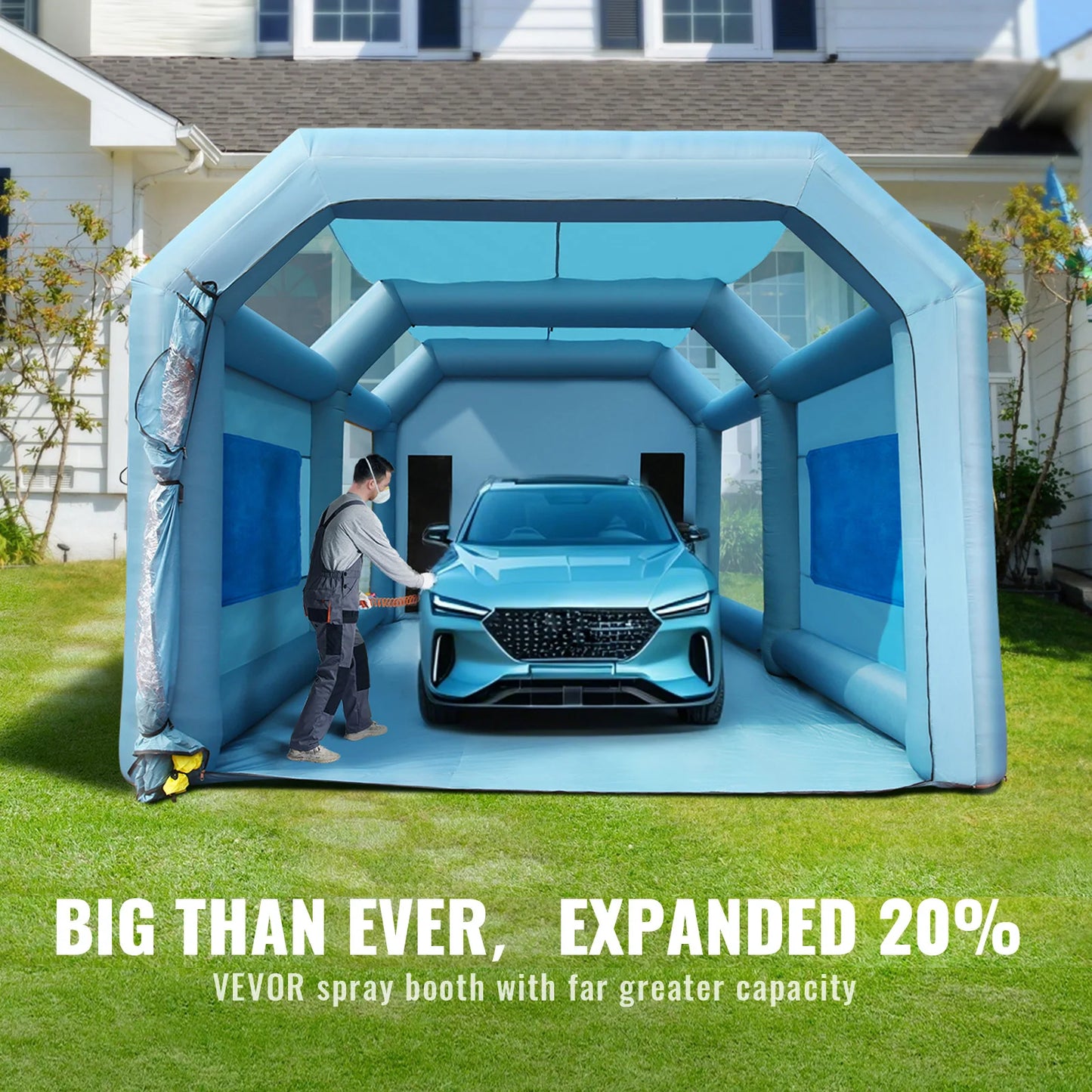 SucceBuy Inflatable Paint Booth with Blowers Inflatable Spray Booth Powerful Spray BoothCar Paint Tent Air Filter System