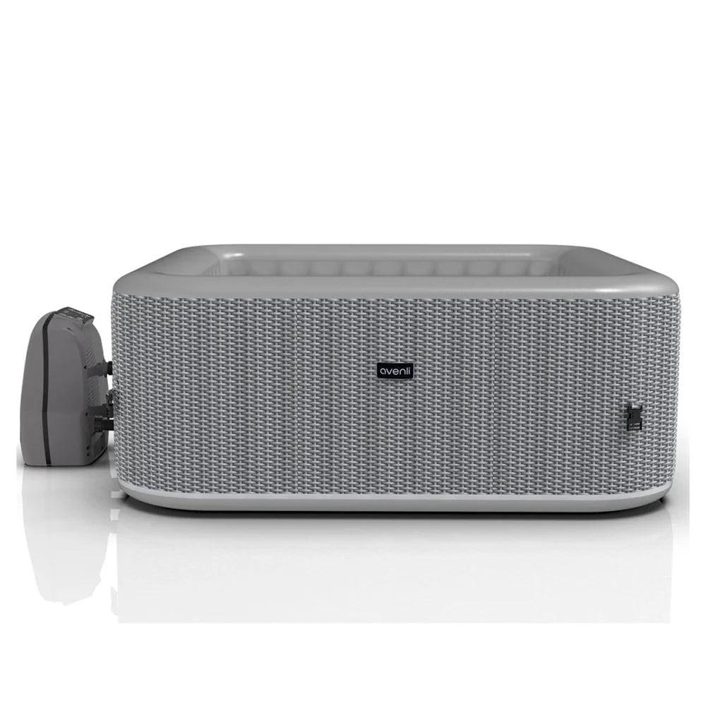 4-Person Inflatable Square Spa with LED Display 104°F Heating Portable Outdoor Hot Tub Backyard Relaxation and Camping