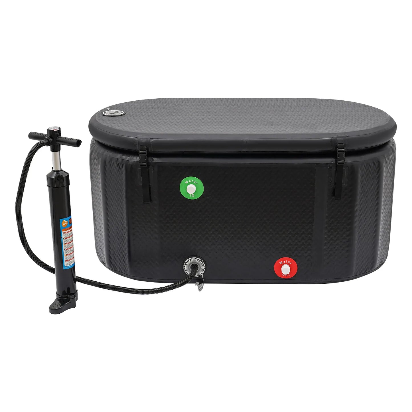 BYMAOCAR 370L/97.7Gal Inflatable Portable Hot & Ice Tub with Cover & - Heavy-Duty PVC Freestanding Spa Pool